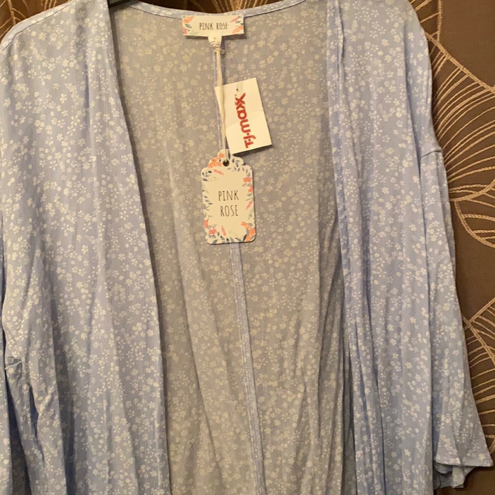 Pink Rose kimono top from TJ MAXX size L NWT🔥